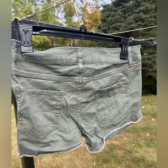 No Bo Olive Green Women's Shorts - Picture 2 of 3